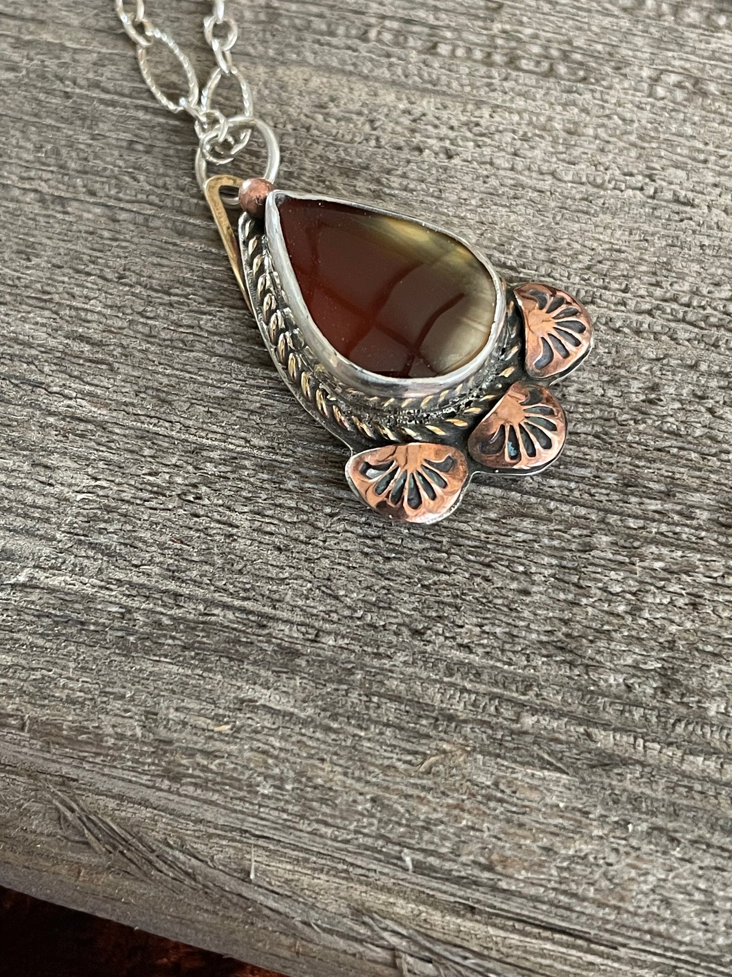 Carnelian and sterling silver pendant