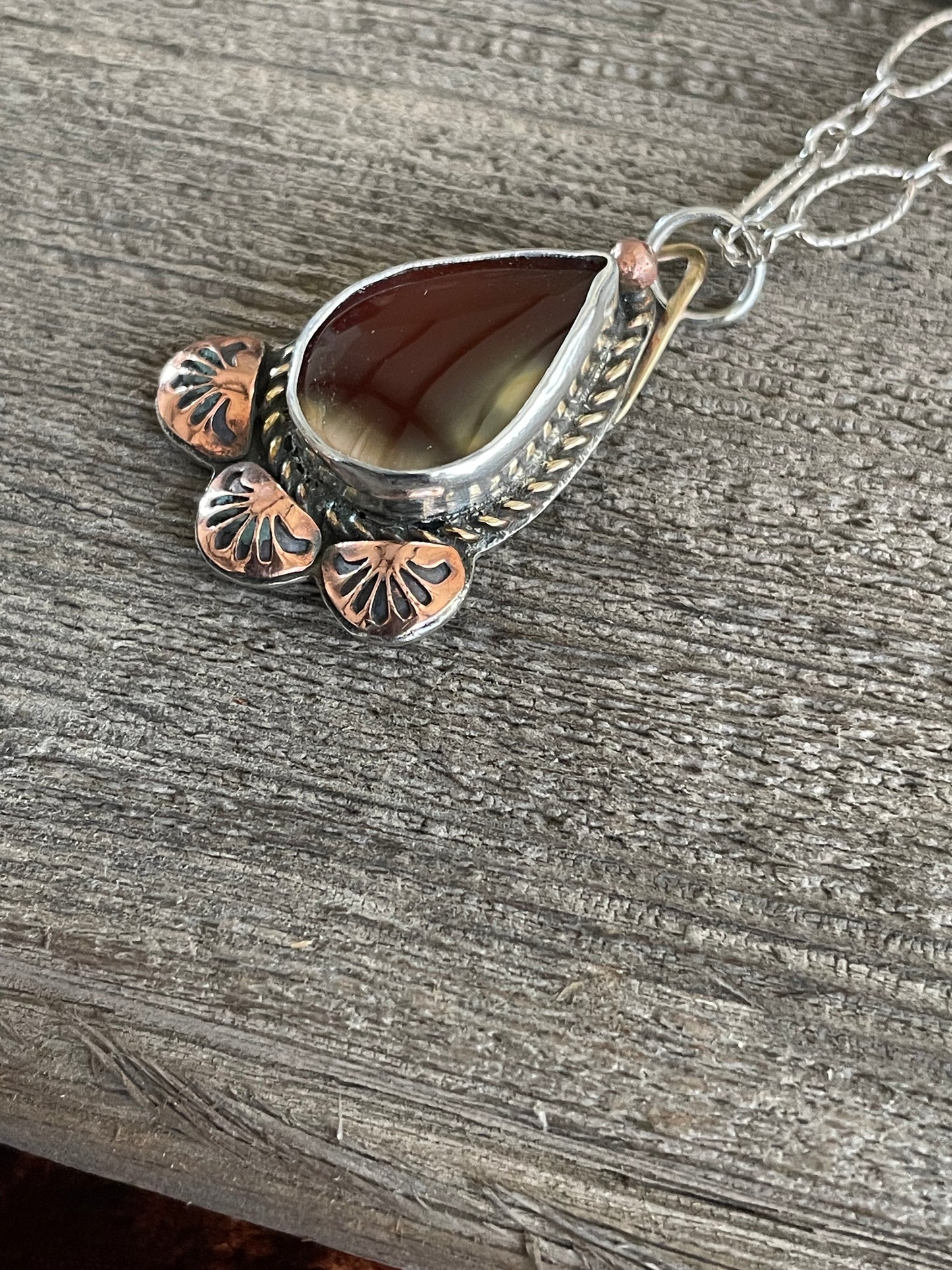 Carnelian and sterling silver pendant