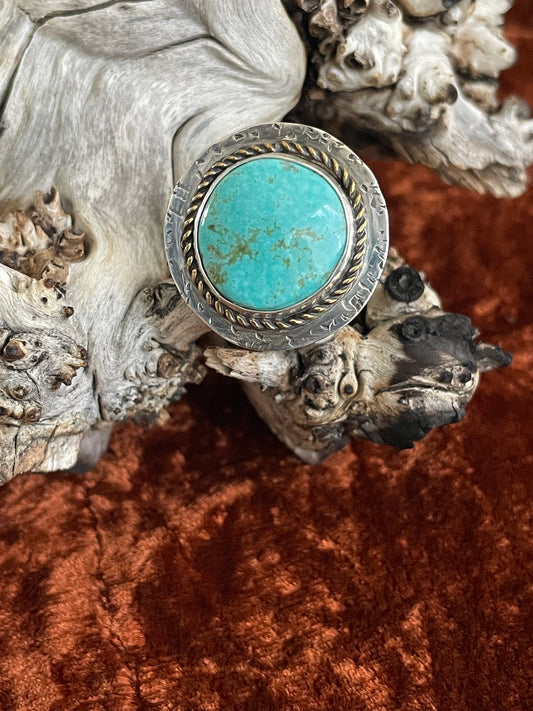 Kingman turquoise sterling silver ring