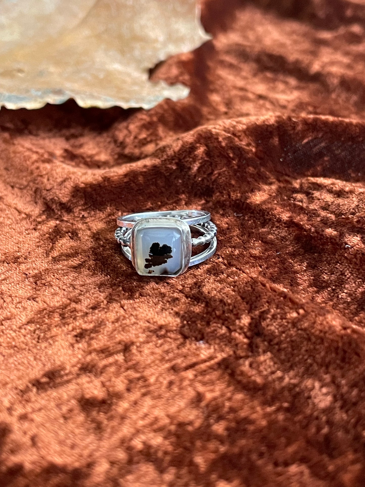 Dendritic Agate Sterling Silver Ring