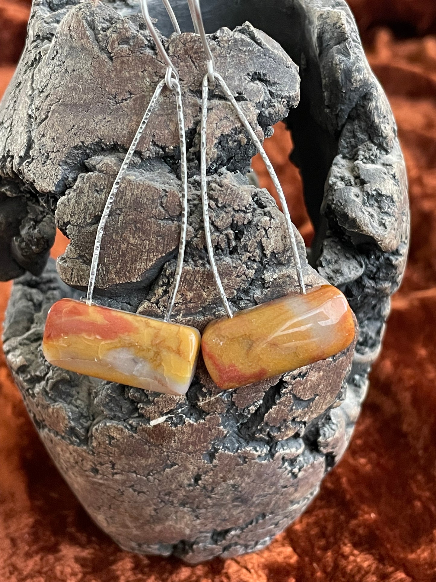 Carnelian and sterling silver earrings