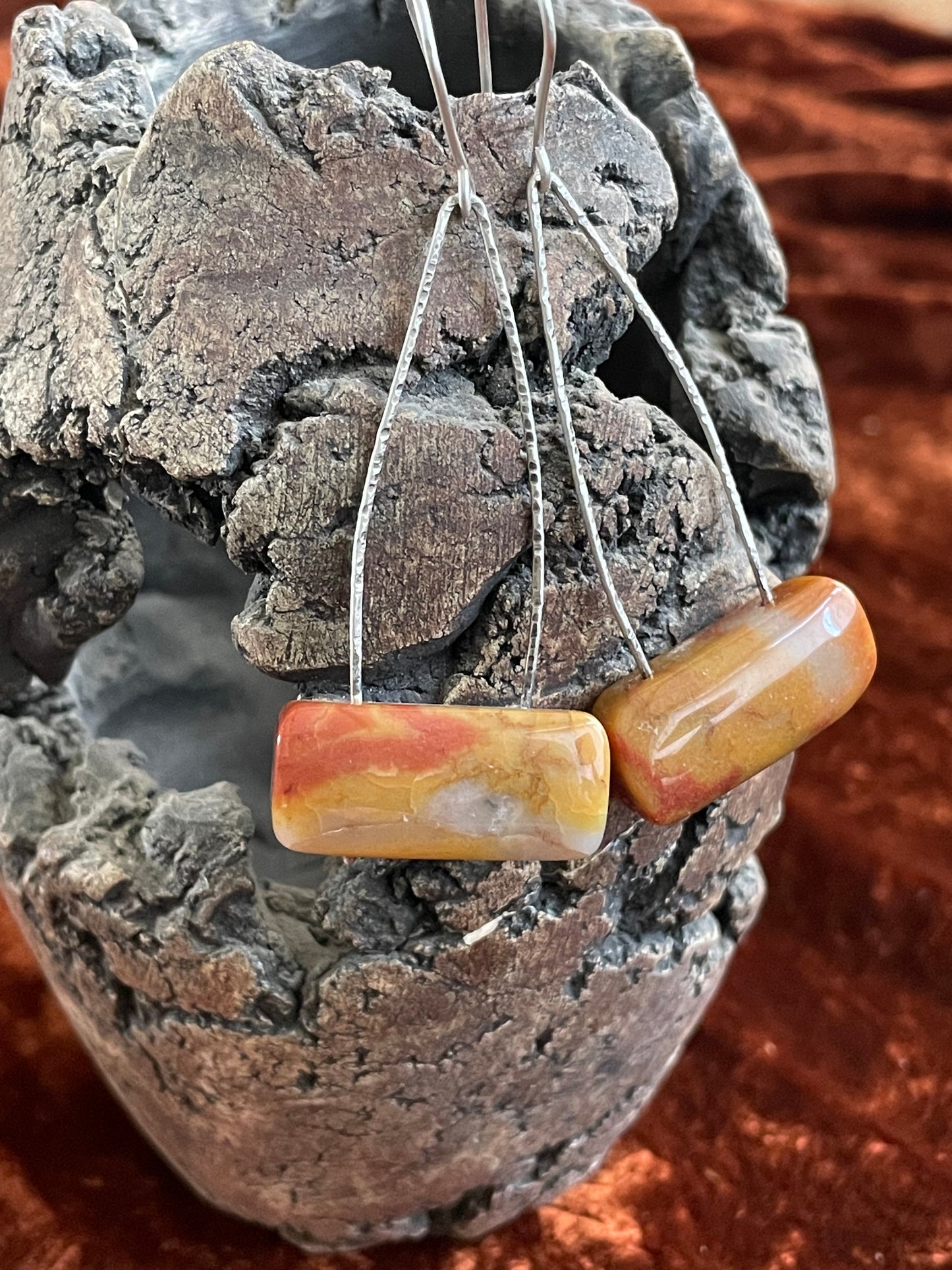 Carnelian and sterling silver earrings