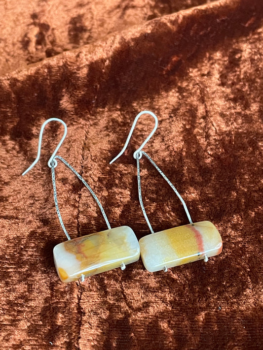 Carnelian and sterling silver earrings