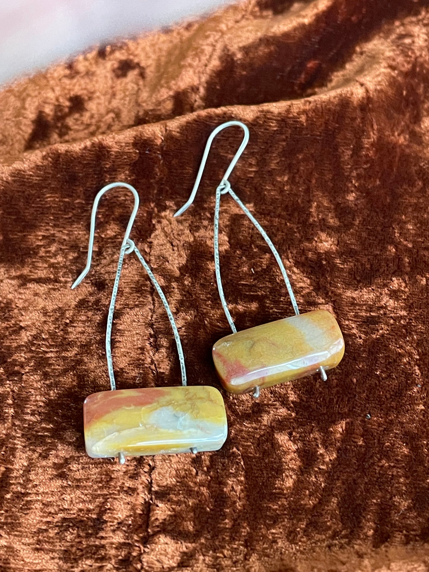 Carnelian and sterling silver earrings