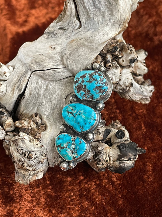 3 Stone Turquoise Statement Ring